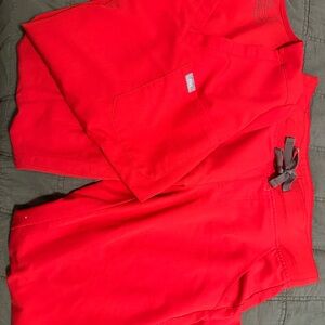 Figs red scrub set, Catarina top size small, Zamora joggers size small-petite